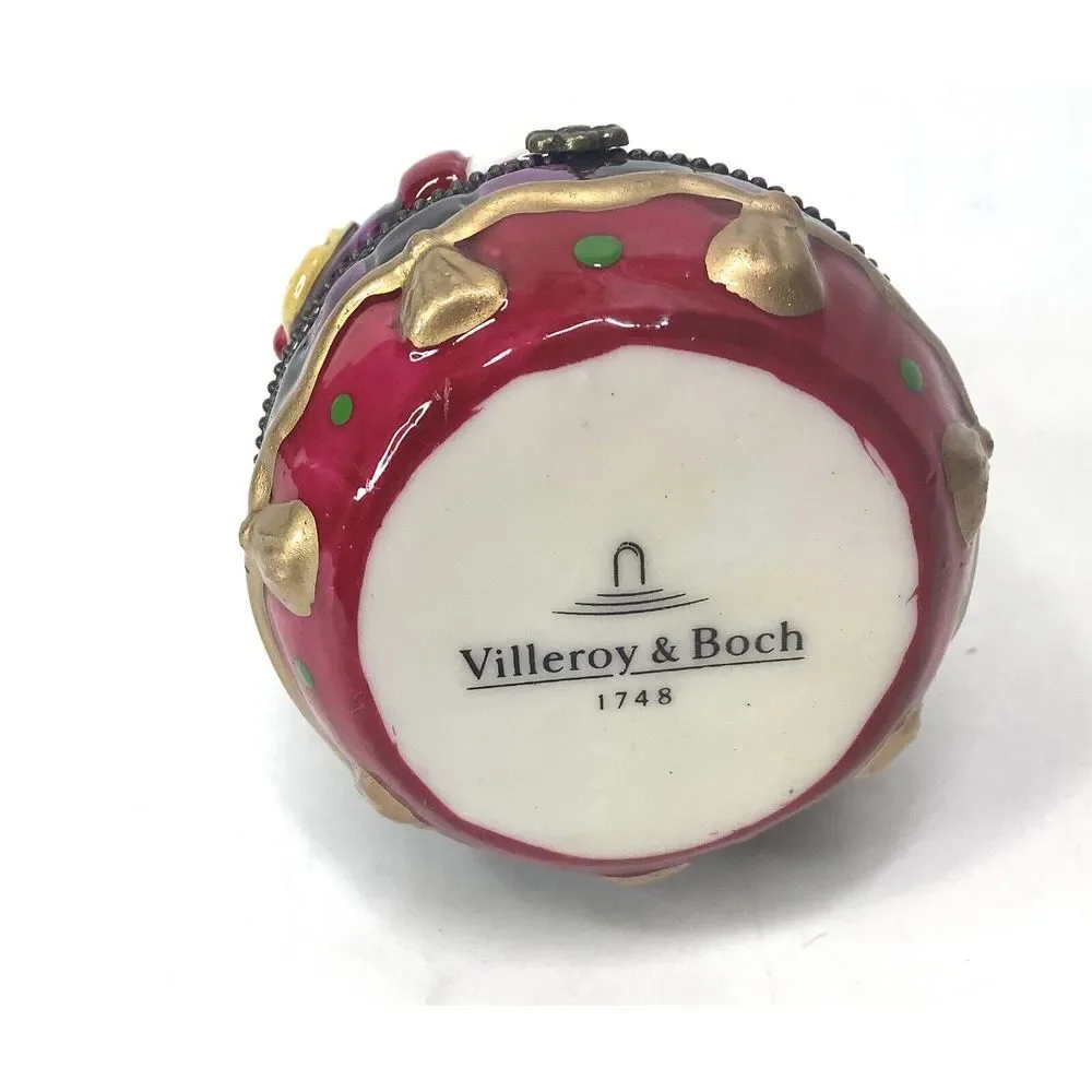 Villeroy‎ & Boch Germany Porcelain Trinket Box Girl Braids 1748 Collectible Vtg